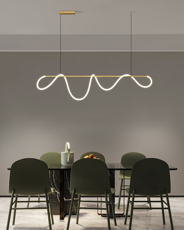 Hanglamp Touw Led Cirkel Messing Dimbaar 3 Maten Eetkamer Woonkamer Minimalistisch