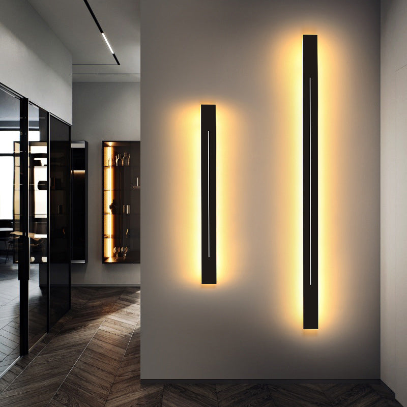 Moderne LED Wandlamp Balk Metaal | Wandverlichting Woonkamer | Zwart Goud | 60-120cm