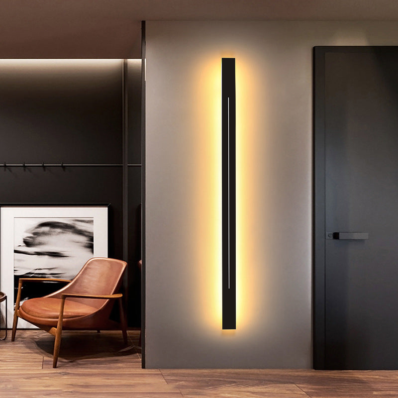 Moderne LED Wandlamp Balk Metaal | Wandverlichting Woonkamer | Zwart Goud | 60-120cm