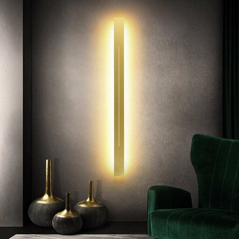 Moderne LED Wandlamp Balk Metaal | Wandverlichting Woonkamer | Zwart Goud | 60-120cm