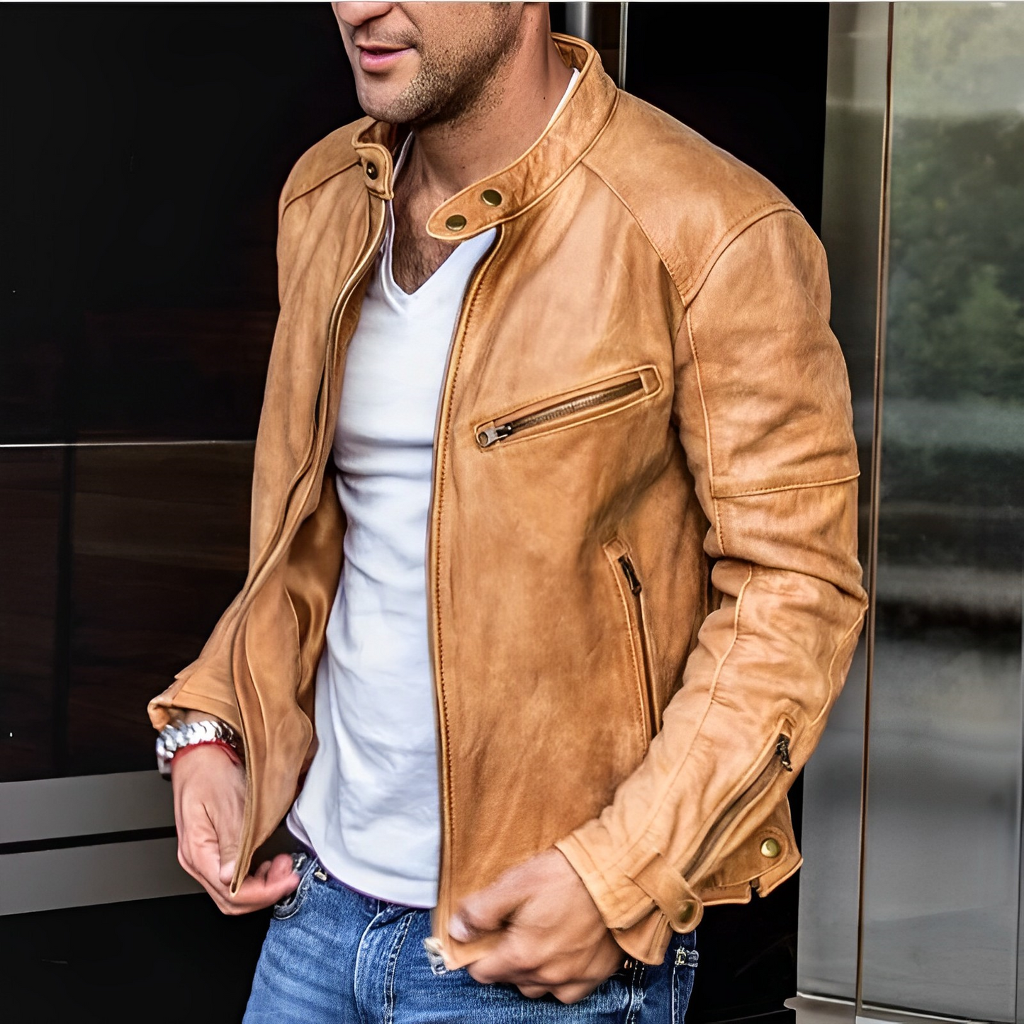 Leren Jas Elegant Enrico Stijl