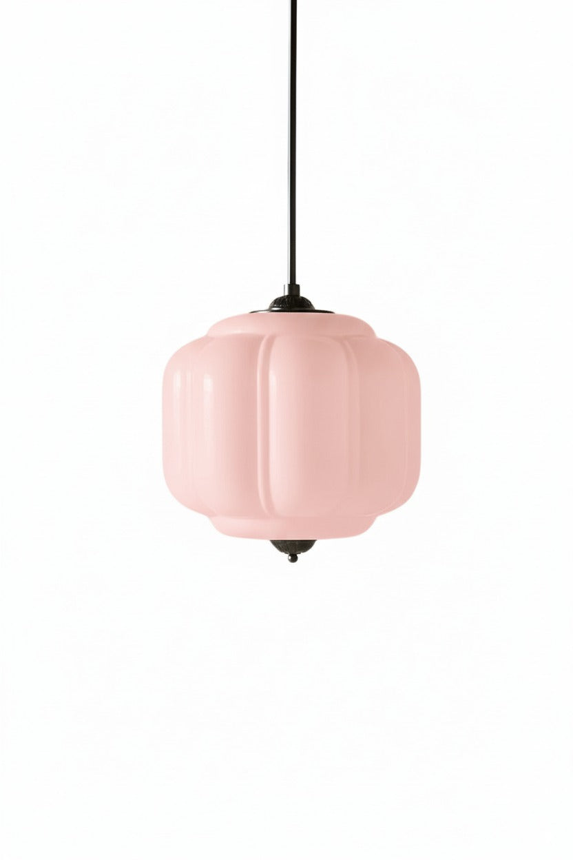 Vintage Melkglazen Hanglamp met Gegolfde Rand – Scandinavische Sfeerverlichting voor Keuken en Slaapkamer