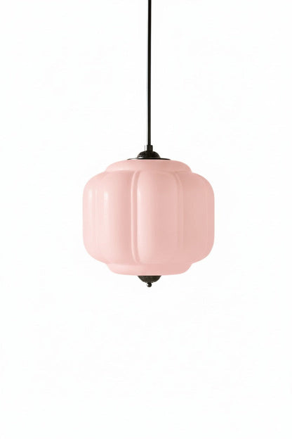 Vintage Melkglazen Hanglamp met Gegolfde Rand – Scandinavische Sfeerverlichting voor Keuken en Slaapkamer