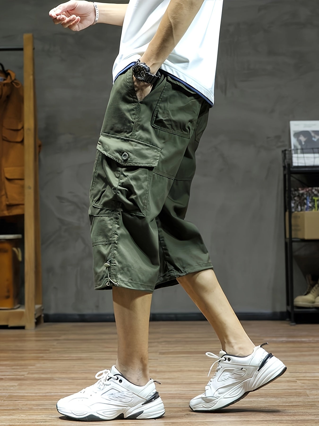 Heren Cargo Broek 3/4 Lengte Zomer Comfortabele Broek