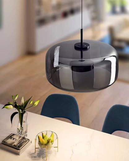 Hanglamp Rookglas met LED Verlichting Goud Zwart Amber Dimbaar Eetkamer | Scandinavische Glazen Plafondlamp Metalen Finish Keukeneiland Moderne Verlichting Woonkamer Design