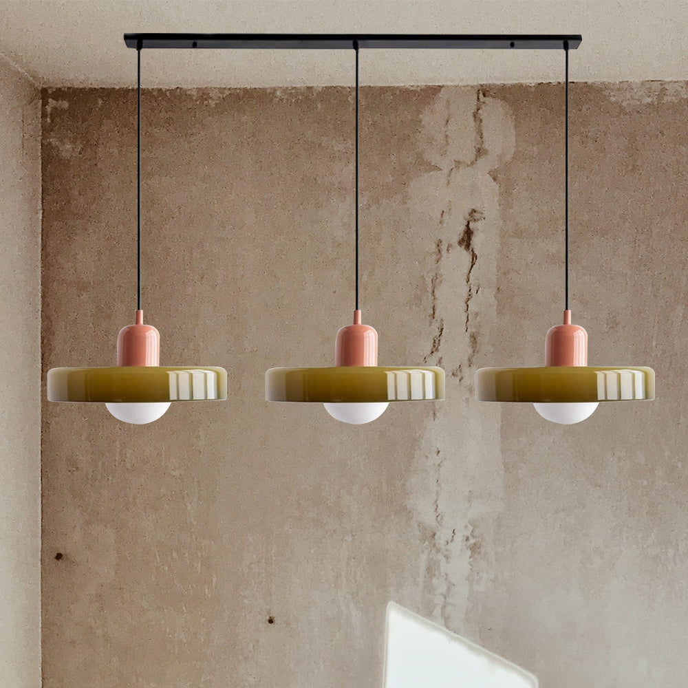 Luccon Triple Hanglamp Glas G9 Retro Kleuren Eettafel Woonkamer Design Verlichting Meerlamp