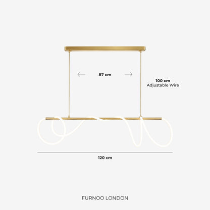 LED-design hanglamp met metalen koordstructuur zwart satijn 100 cm dimbaar warm wit modern interieur eetkamer keukeneiland