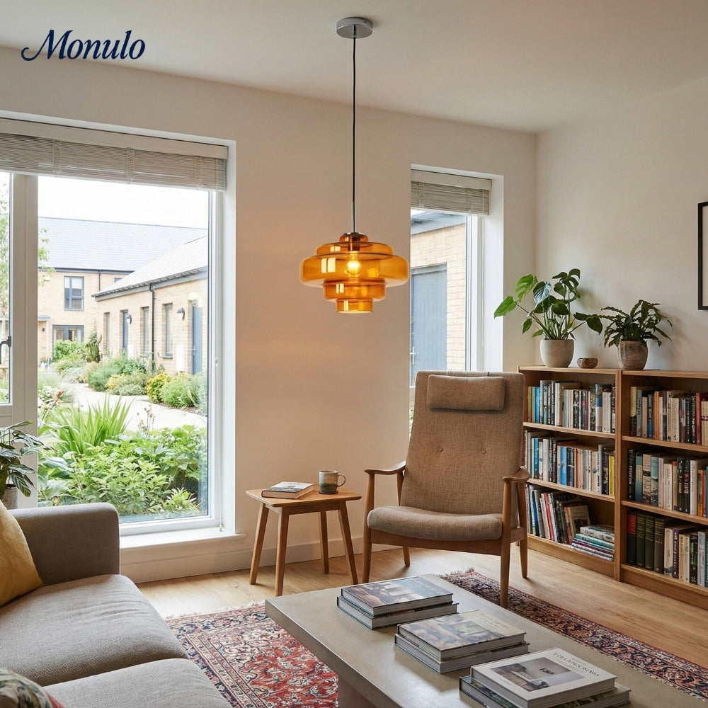 Gekleurde Glazen Hanglamp met Verstelbare Ophanging – Moderne Lichtpunt voor Eetkamer Keuken Woonkamer
