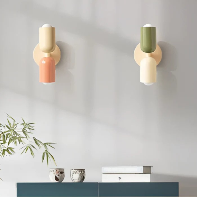 Wandlamp Dubbel Verstelbaar LED Crème Roze Groen Scandinavisch Design Woonkamer Slaapkamer Leeslamp Sfeerverlichting