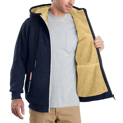 Heren Fleece Hoodie met Rits en Zachte Binnenvoering