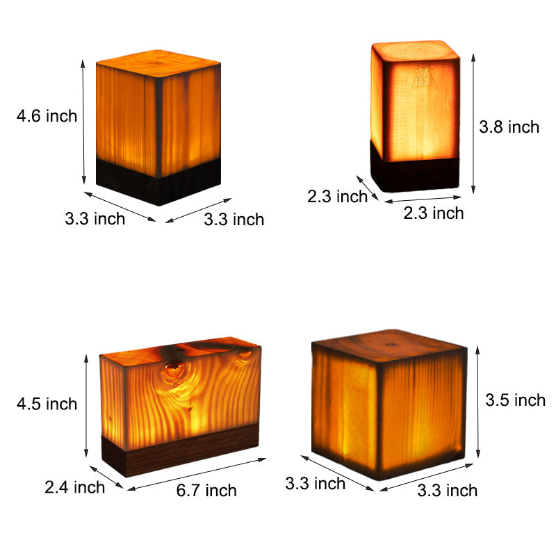 Oplaadbare LED Tafellamp met Touch Control en Houtnerf – Draadloos Stemmingslicht voor Slaapkamer & Bureau