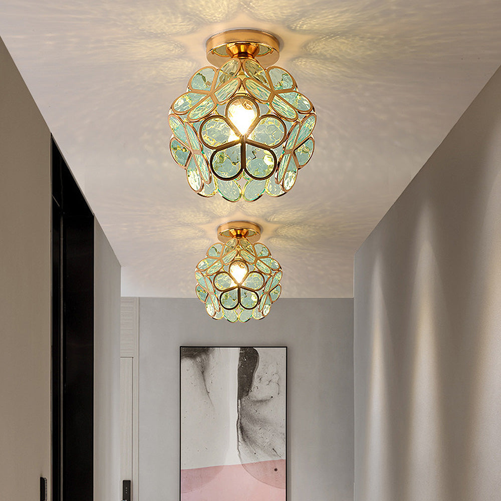 Floyem Flower Plafondlamp 20cm Acryl Goud Gang Slaapkamer Bloemdesign Verlichting Compacte Plafondlamp Hal Lamp