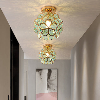 Floyem Flower Plafondlamp 20cm Acryl Goud Gang Slaapkamer Bloemdesign Verlichting Compacte Plafondlamp Hal Lamp