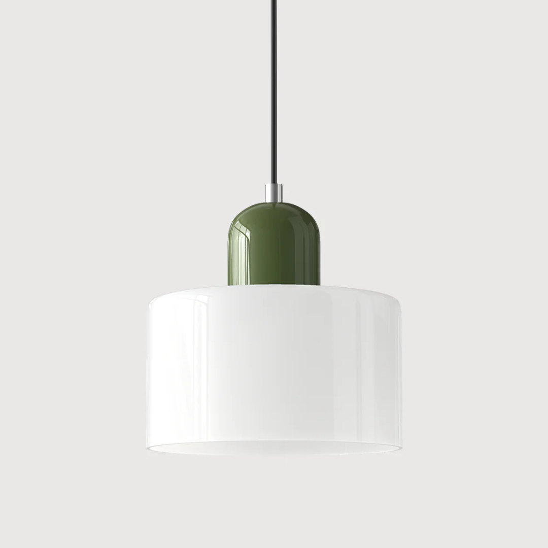 Lismeno Retro Hanglamp Glas 15cm Groen Oranje Eettafel Keuken Vintage Verlichting Compact