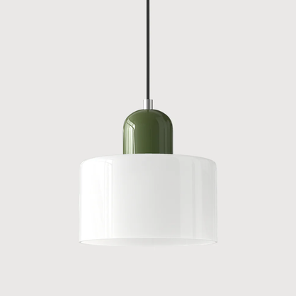 Lismeno Retro Hanglamp Glas 15cm Groen Oranje Eettafel Keuken Vintage Verlichting Compact