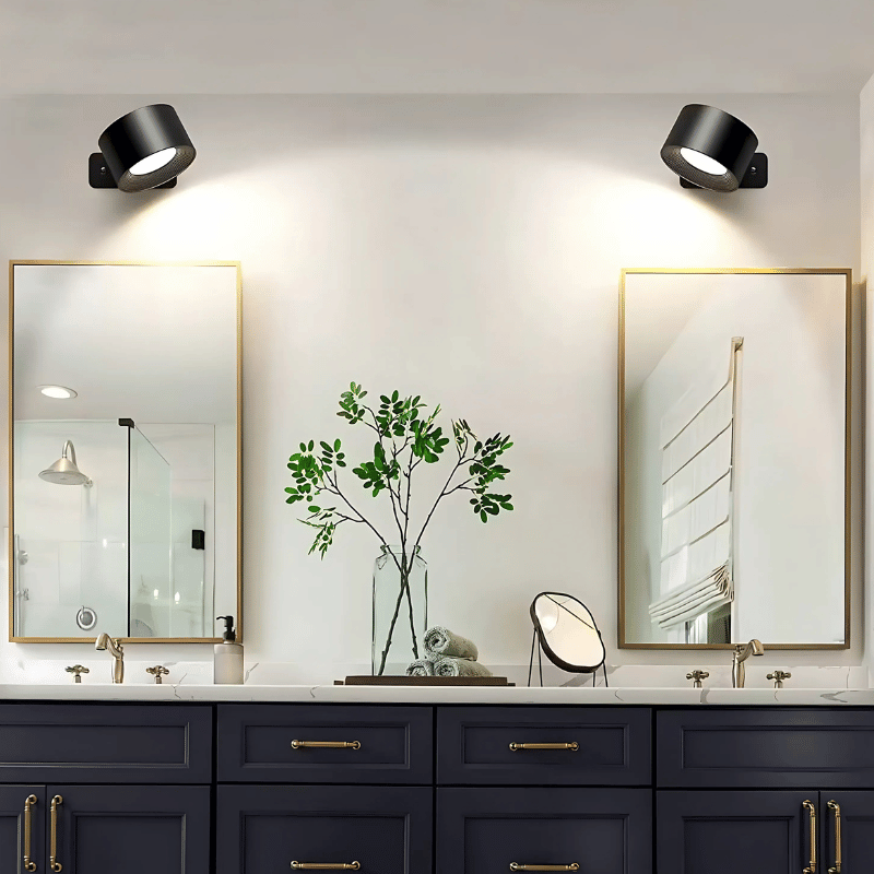 LED Wandlamp Draadloos met Accu en 360° Draaifunctie | Compact Design voor Woonkamer, Slaapkamer, Leeshoek, Hal | Instelbare Kleurtemperatuur Warmwit Neutraalwit Koudwit | Oplaadbare Verlichting 2000mAh