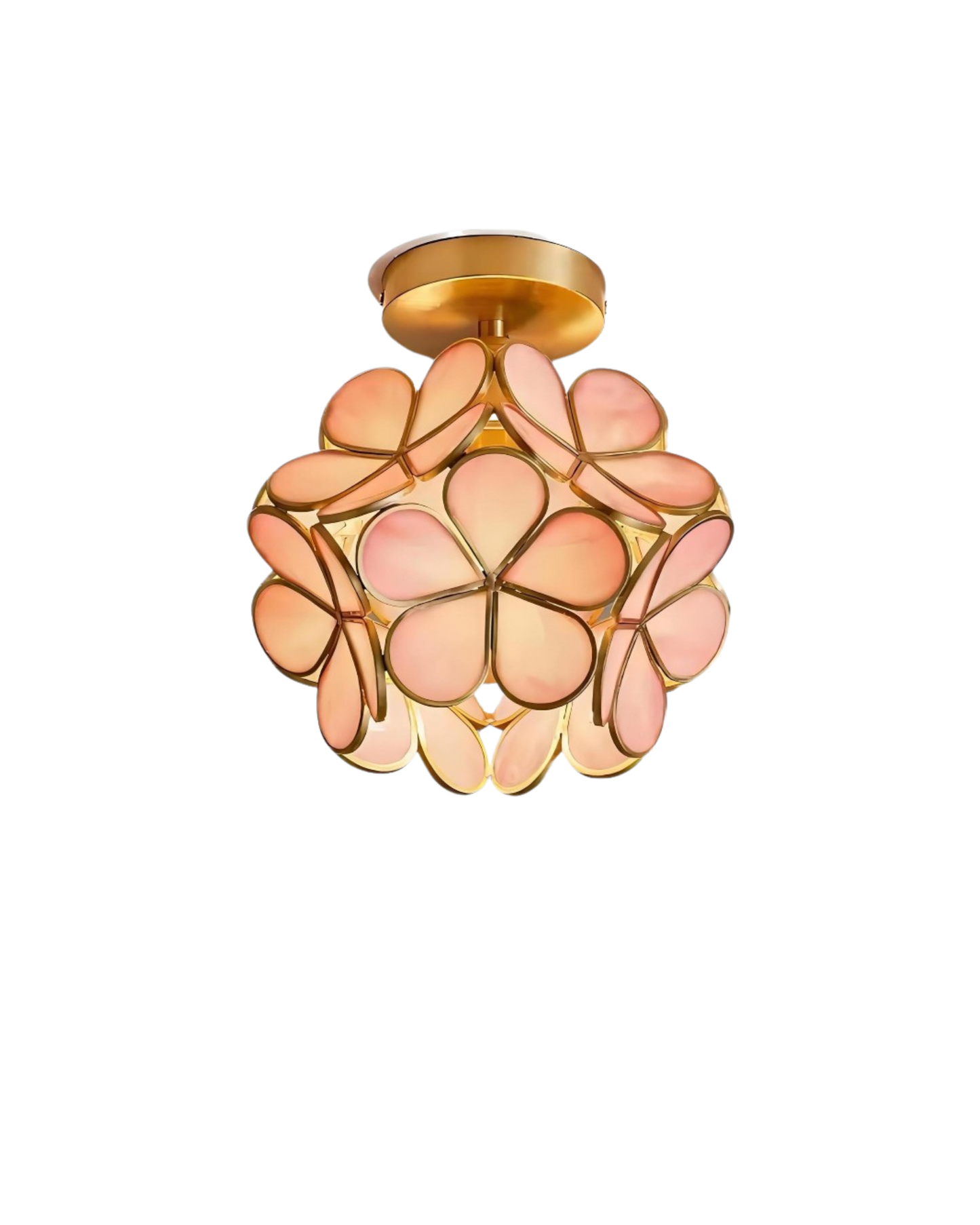 Moderne plafondlamp met bloemdesign in acryl en goudkleurig ijzer – luxe LED designlamp 20 cm