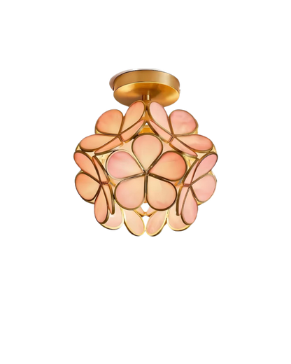 Moderne plafondlamp met bloemdesign in acryl en goudkleurig ijzer – luxe LED designlamp 20 cm