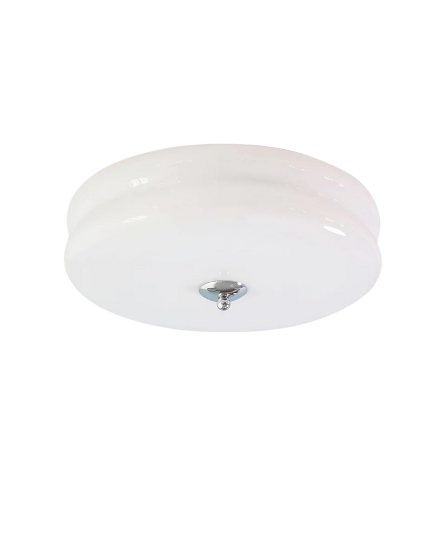 Art Deco Plafondlamp In Beige Met Chroom Accent En Warme Sfeerverlichting