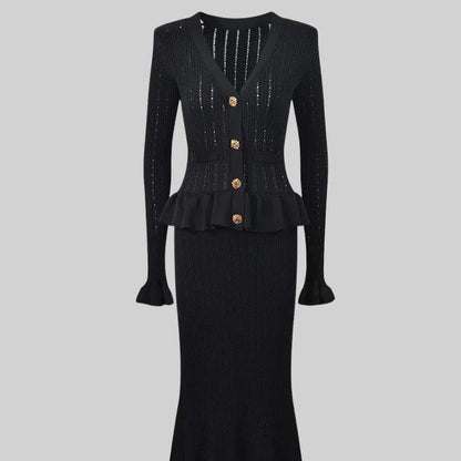 Damesrok en Vest Set Lange Rok Franse Stijl Tweedelig
