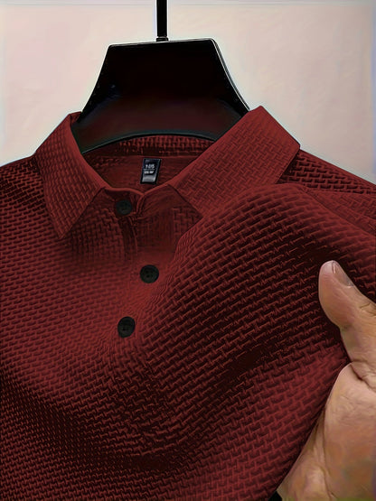 Zomer Shirt Korte Mouw Sportief Jacquard Man