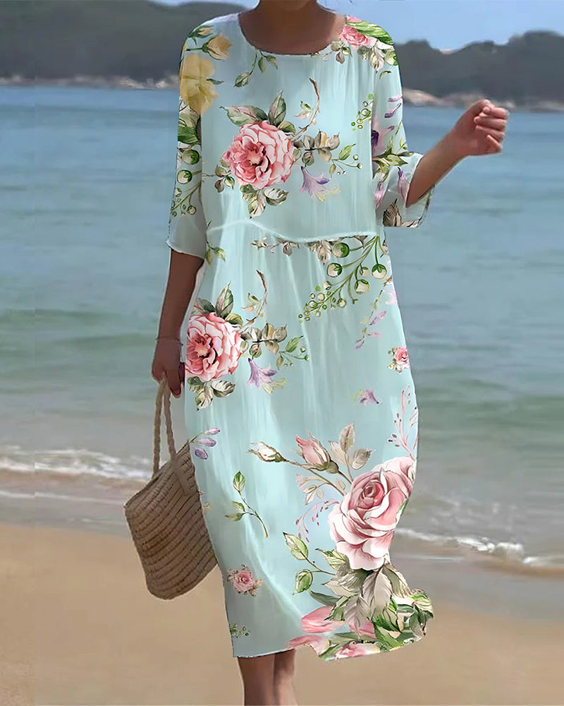 Elegante Bloemenjurk Vrouwelijk Zomerjurk