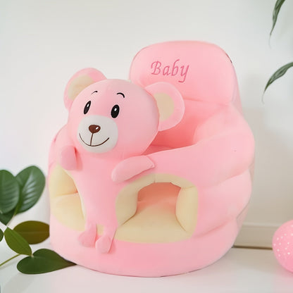 Baby Zitstoel Pluche Dierenthema Grijs Ondersteunend Leren Zitten Baby Stoel Zacht Zitkussen Speelstoel