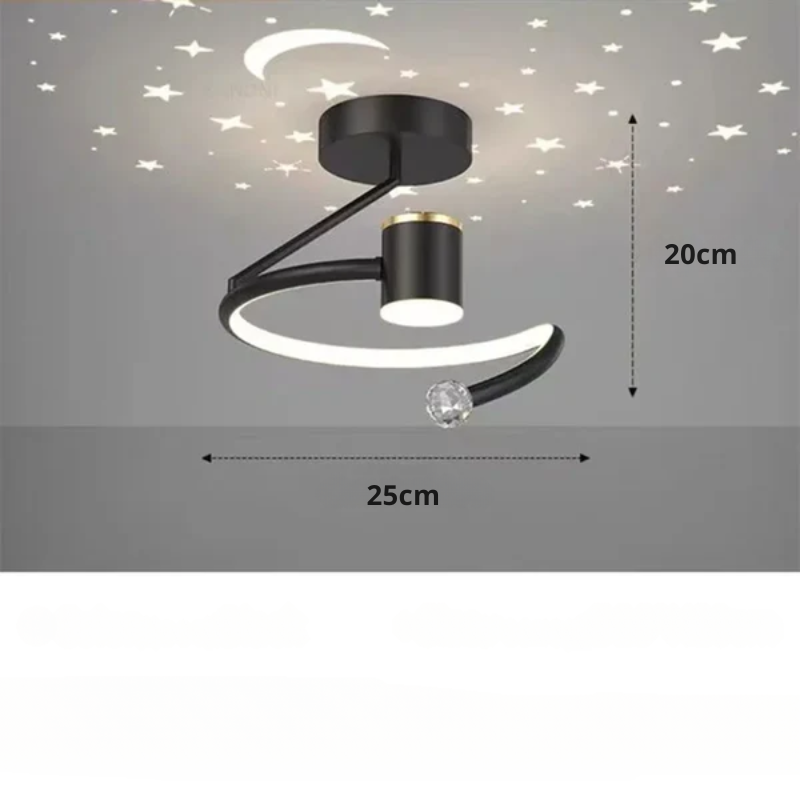 Dimbare LED plafondlamp met sterrenhemel effect en moderne design afwerking voor woonkamer en slaapkamer