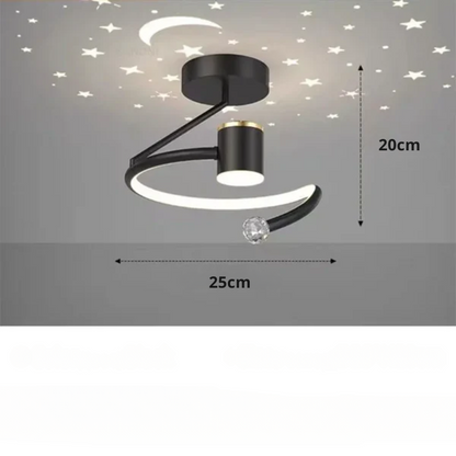 Dimbare LED plafondlamp met sterrenhemel effect en moderne design afwerking voor woonkamer en slaapkamer