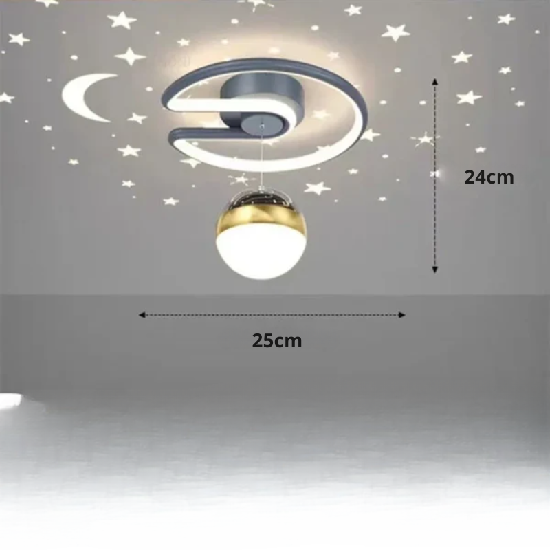 Dimbare LED plafondlamp met sterrenhemel effect en moderne design afwerking voor woonkamer en slaapkamer