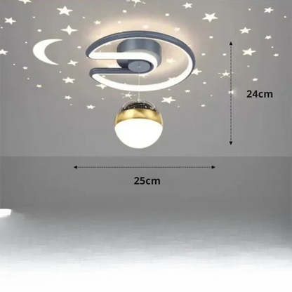 Dimbare LED plafondlamp met sterrenhemel effect en moderne design afwerking voor woonkamer en slaapkamer