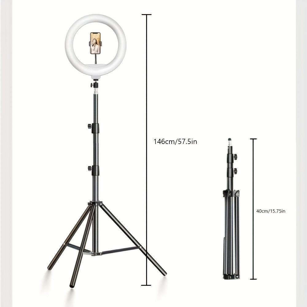 Professionele LED-Ringlamp met Verstelbaar Statief en Telefoonhouder voor Foto & Video