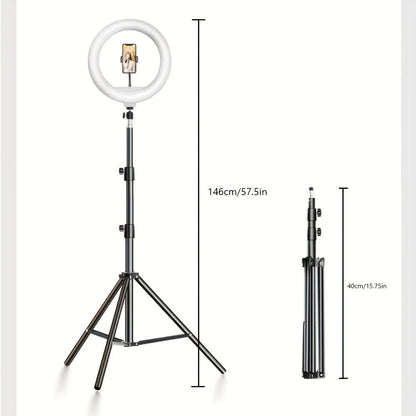 Professionele LED-Ringlamp met Verstelbaar Statief en Telefoonhouder voor Foto & Video