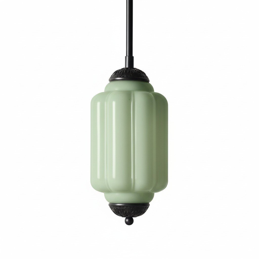 Vintage Melkglazen Hanglamp met Gegolfde Rand – Scandinavische Sfeerverlichting voor Keuken en Slaapkamer