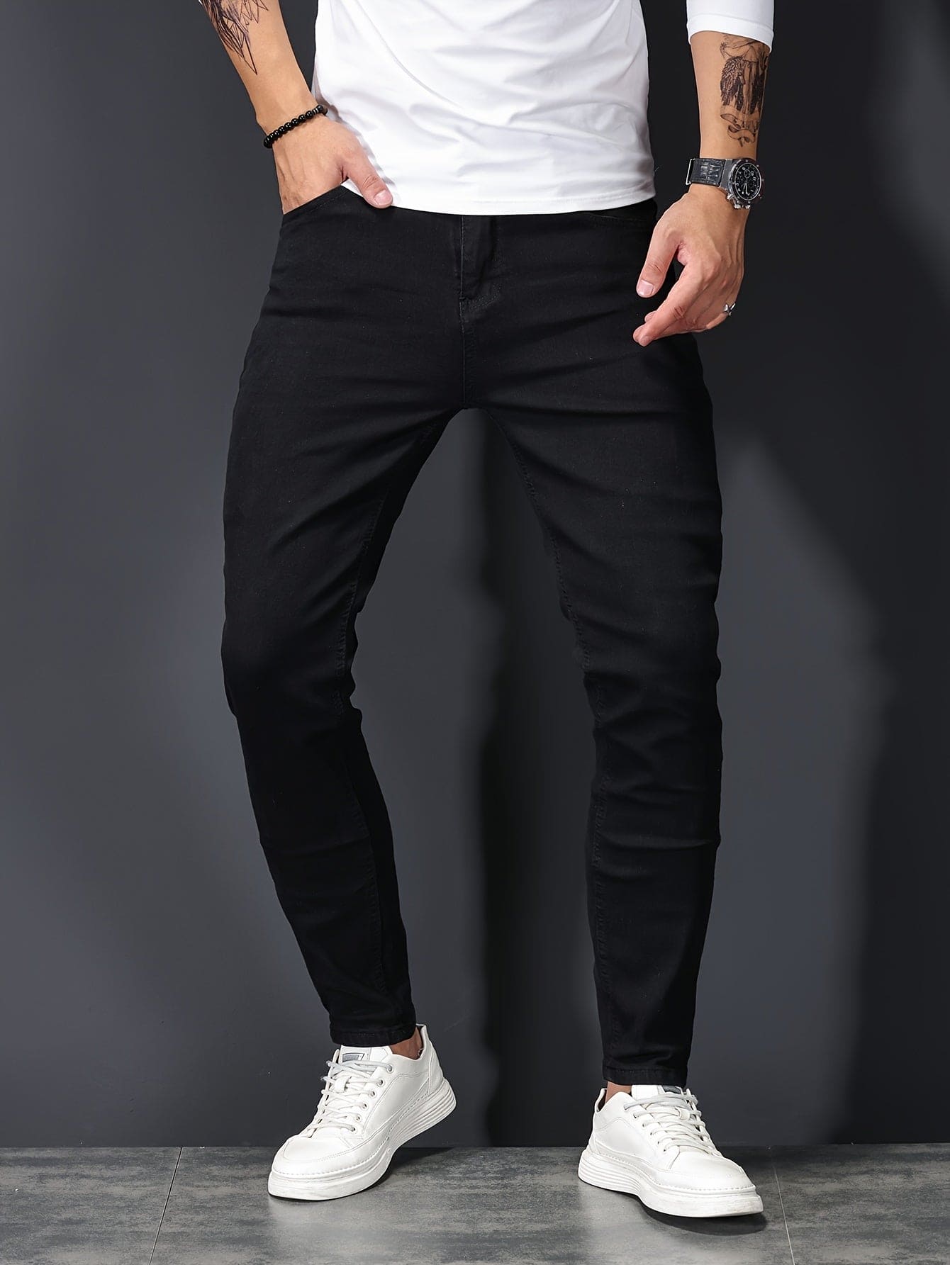 Heren Skinny Jeans – Slim Fit Spijkerbroek met Rits en Stretch