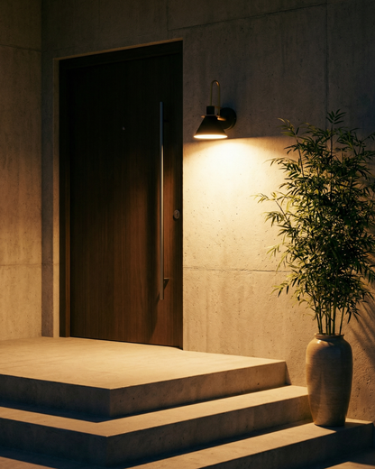Moderne wandlamp van travertin en hout met warm wit licht – minimalistische design muurlamp voor woonkamer en slaapkamer