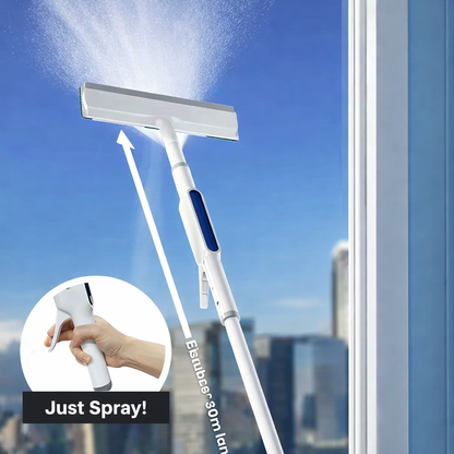 Ramenreiniger Met Telescoopsteel En Spray 3 In 1 Draaibaar 130cm