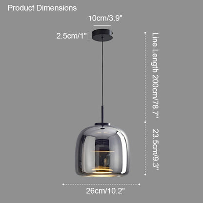 Hanglamp Geblazen Glas Amber Goud Rond Verstelbaar Eettafel Woonkamer Modern