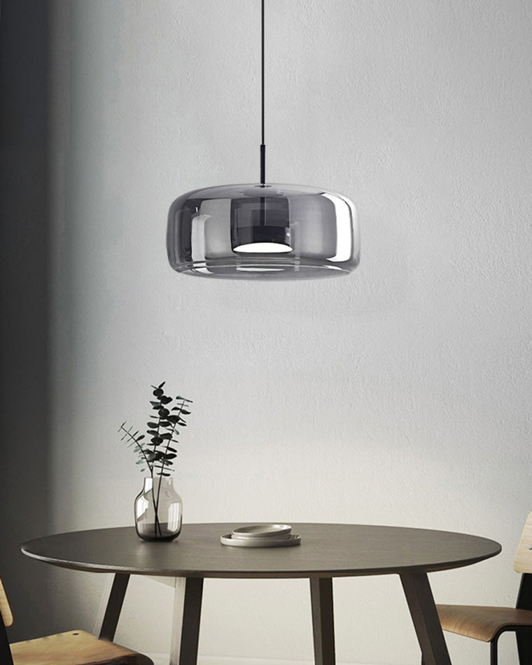 Hanglamp Geblazen Glas Amber Goud Rond Verstelbaar Eettafel Woonkamer Modern