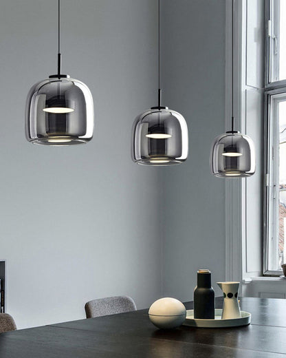 Hanglamp Geblazen Glas Amber Goud Rond Verstelbaar Eettafel Woonkamer Modern