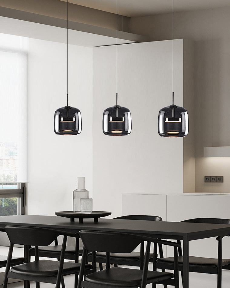 Hanglamp Geblazen Glas Amber Goud Rond Verstelbaar Eettafel Woonkamer Modern