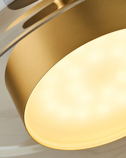 Hanglamp Geblazen Glas Amber Goud Rond Verstelbaar Eettafel Woonkamer Modern