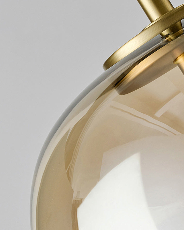 Hanglamp Geblazen Glas Amber Goud Rond Verstelbaar Eettafel Woonkamer Modern