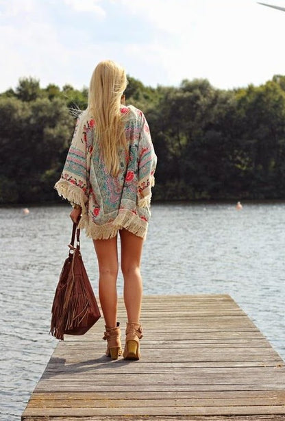 Vrouwelijke Zomer Vest Bloemenprint Losse Veste