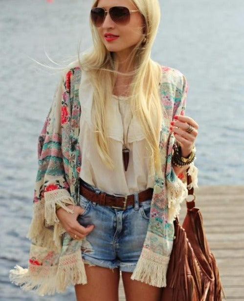 Vrouwelijke Zomer Vest Bloemenprint Losse Veste