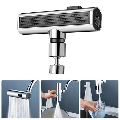 Kraanuitbreiding met Watervalsysteem Zwart of Zilver – Keukenkraan Accessoire met 4 Standen voor Multifunctioneel Gebruik