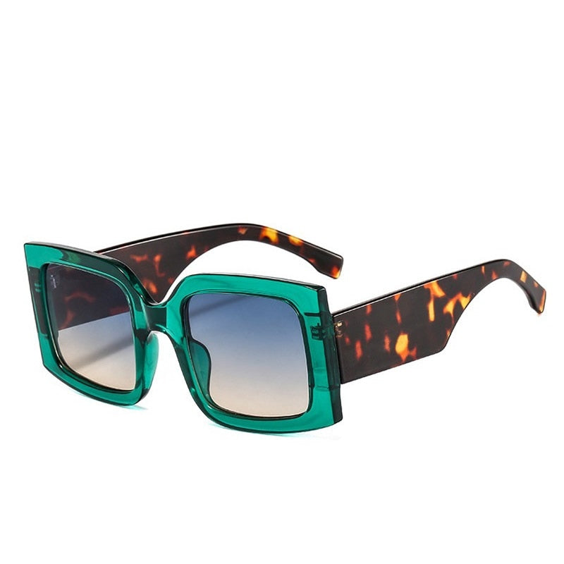 Dames Zonnebril Grote Glazen Kleurrijk Frame Trendy Model