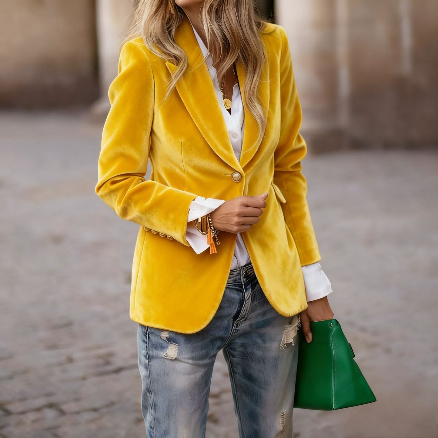 Dames Blazer Fluwelen Stijlvol en Trendy