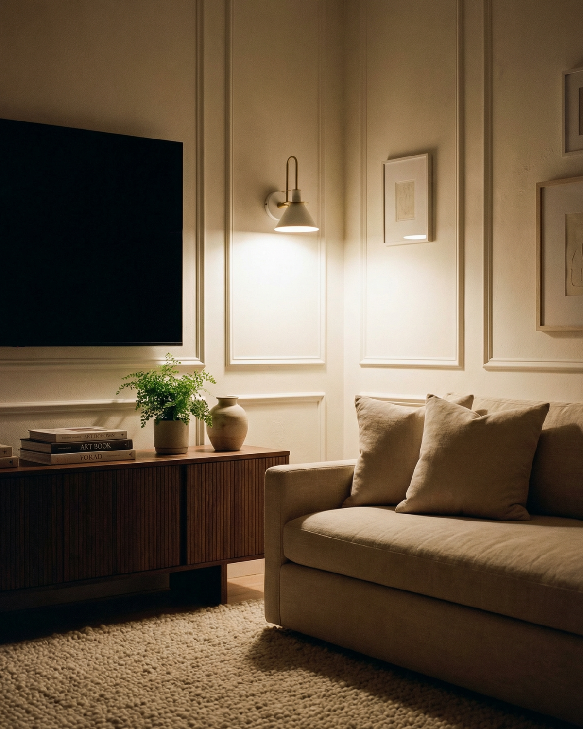 Moderne wandlamp van travertin en hout met warm wit licht – minimalistische design muurlamp voor woonkamer en slaapkamer