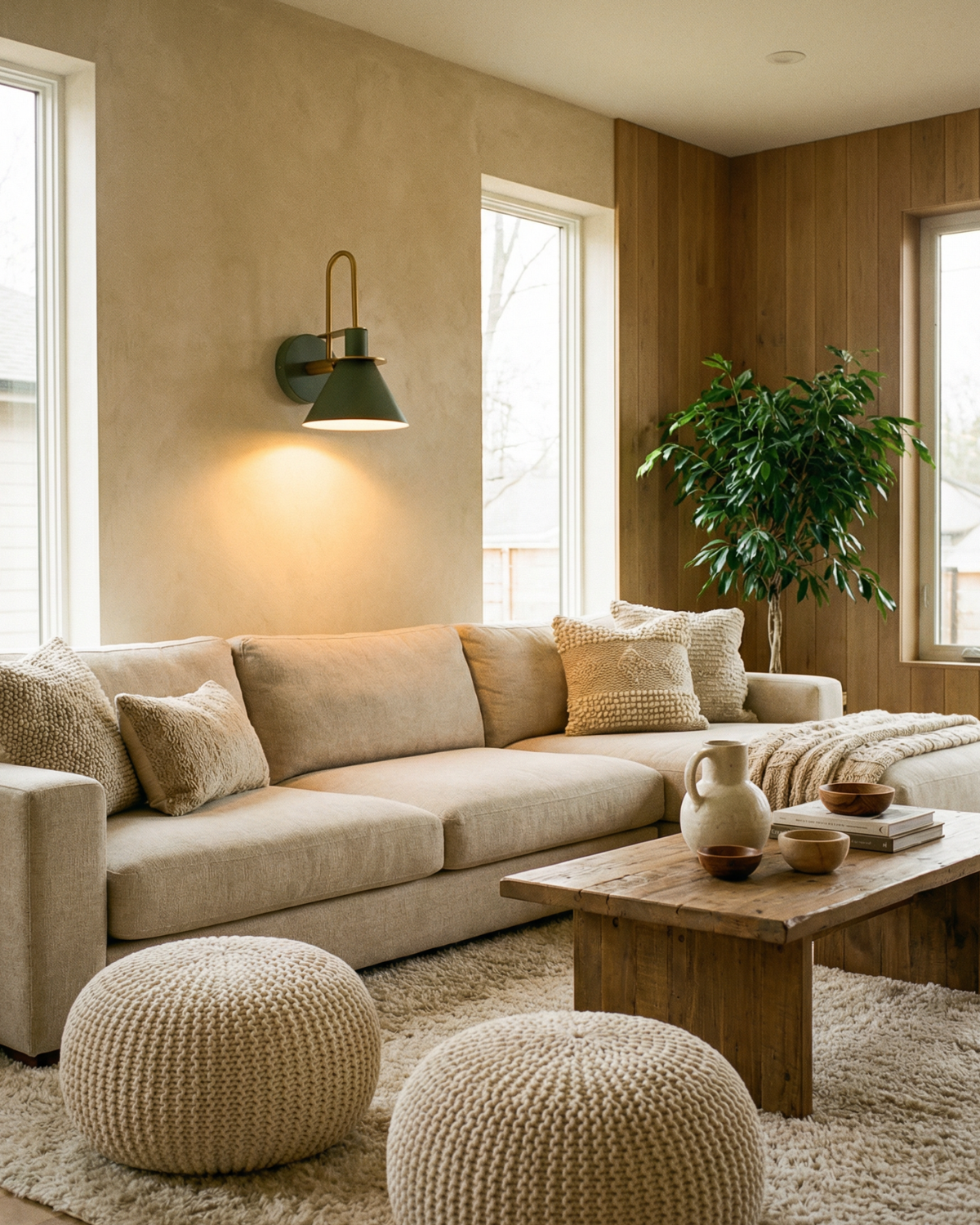 Moderne wandlamp van travertin en hout met warm wit licht – minimalistische design muurlamp voor woonkamer en slaapkamer